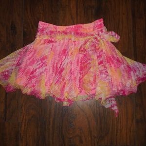 MILLY SILK SKIRT ~ 2 ~ BOW DETAIL ~ LAYERED FABRIC